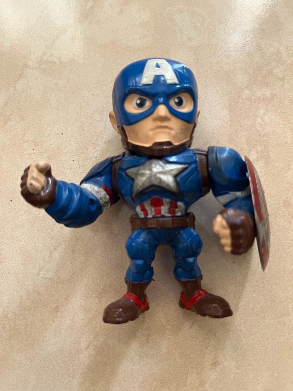 Blue Captain-style Superhero Action Figure with Shield - Kids Toy